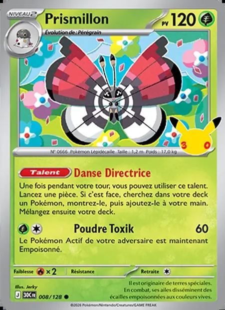 Prismillon, carte Pokémon 30C 008 — extension 30ᵉ Anniversaire