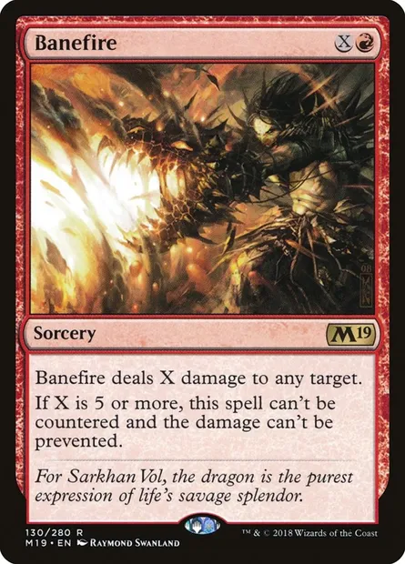 Banefire, Magic card M19 130 — Core Set 2019 set