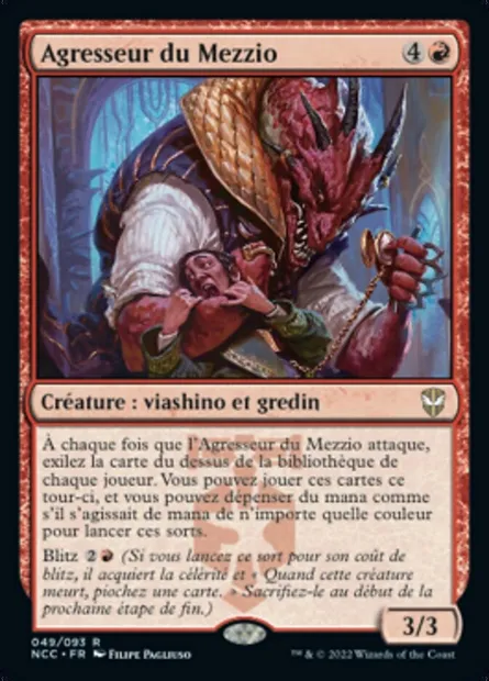 Agresseur du Mezzio, carte Magic NCC 49 — extension New Capenna Commander