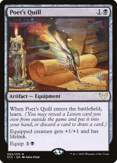 Plume du poète, carte Magic PSTX 82p — extension Strixhaven: School of Mages Promos