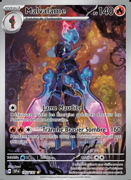 Malvalame, carte Pokémon SSP 197 — extension Étincelles Déferlantes