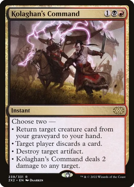 Kolaghan's Command, Magic card 2X2 239 — Double Masters 2022 set
