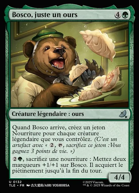 Bosco, juste un ours, carte Magic TLE 132 — extension Avatar: The Last Airbender Eternal