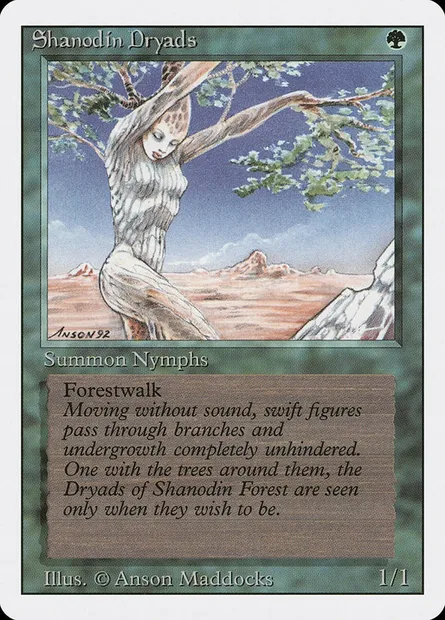 Shanodin Dryads, Magic card 3ED 216 — Revised Edition set