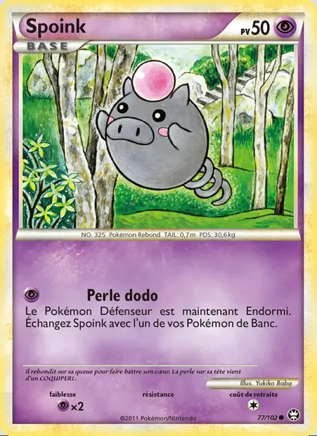 Spoink, carte Pokémon TM 77 — extension Triomphant