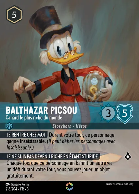 Balthazar Picsou - Canard le plus riche du monde, carte Disney Lorcana CH3-218 — extension Les Terres d'Encres