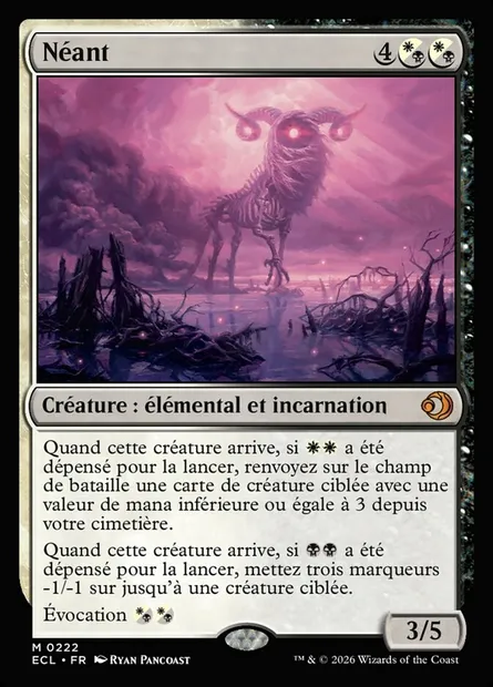 Néant, carte Magic ECL 222 — extension Lorwyn Eclipsed
