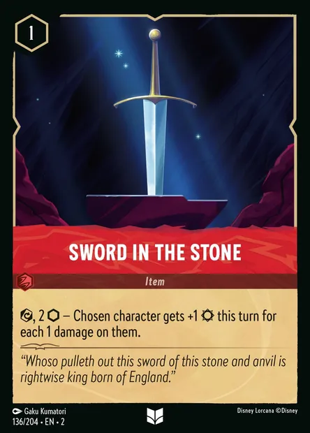 Sword in the Stone, Disney Lorcana card CH2-136 — Rise of the Floodborn set