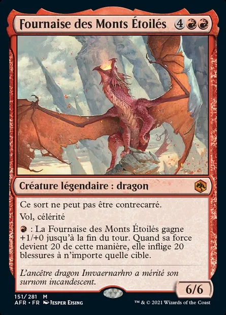 Fournaise des Monts Étoilés, carte Magic AFR 151 — extension Forgotten Realms: Aventures dans les Royaumes Oubliés