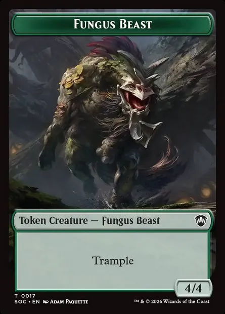 Fungus Beast, Magic card TSOC 17 — Secrets of Strixhaven Commander Tokens set
