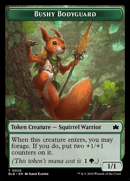 Bushy Bodyguard, Magic card TBLB 20 — Bloomburrow Tokens set