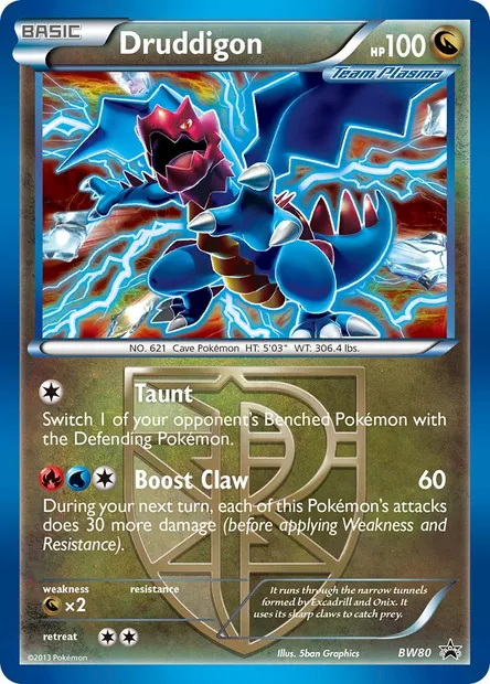 Druddigon, Pokémon card BW 80 — BW Black Star Promos set
