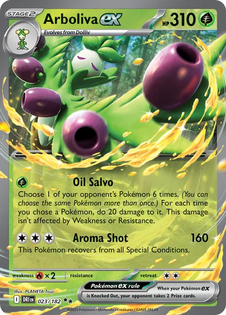 Arboliva ex, Pokémon card DRI 023 — Destined Rivals set