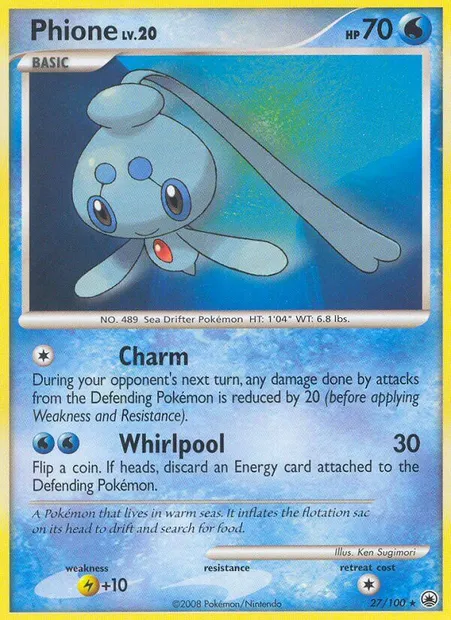 Phione, carte Pokémon MD 27 — extension Aube Majestueuse