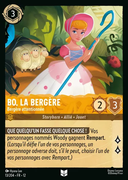 Bo, la bergère - Bergère attentionnée, carte Disney Lorcana CH12-013 — extension Contrées Inconnues