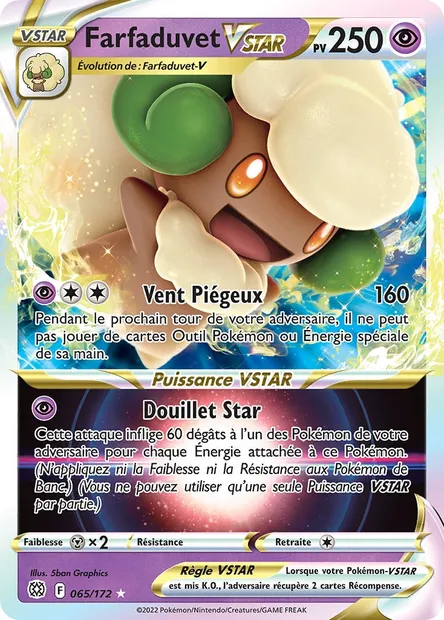 Farfaduvet VSTAR, carte Pokémon BRS 065 — extension Stars Étincelantes