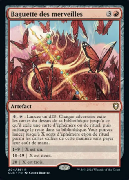 Baguette des merveilles, carte Magic CLB 204 — extension Commander Légendes : la bataille de la Porte de Baldur