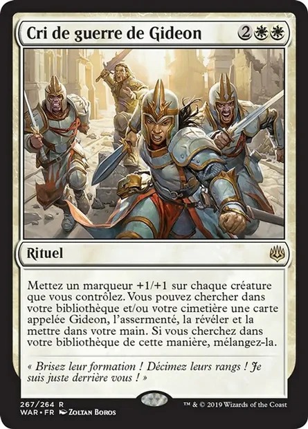 Cri de guerre de Gideon, carte Magic WAR 267 — extension La guerre des Planeswalkers