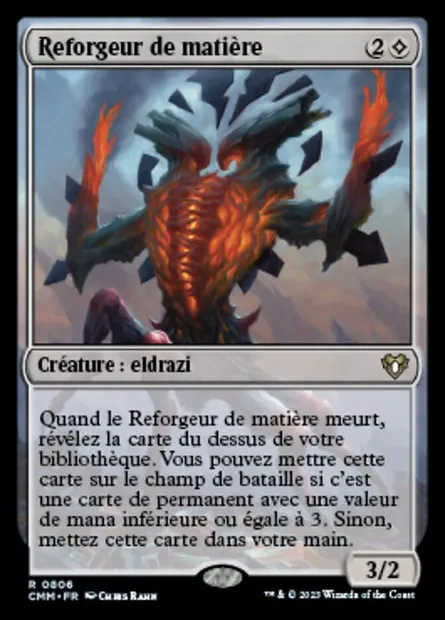 Reforgeur de matière, carte Magic CMM 806 — extension Commander Masters