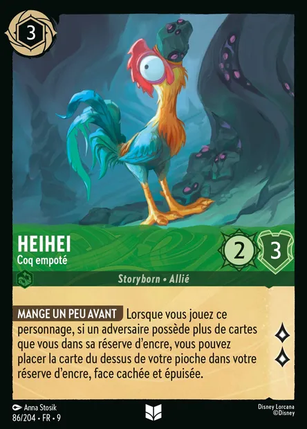 Heihei - Coq empoté, carte Disney Lorcana CH9-086 — extension Fabuleux