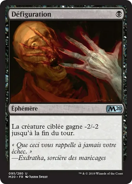 Défiguration, carte Magic M20 95 — extension Core Set 2020