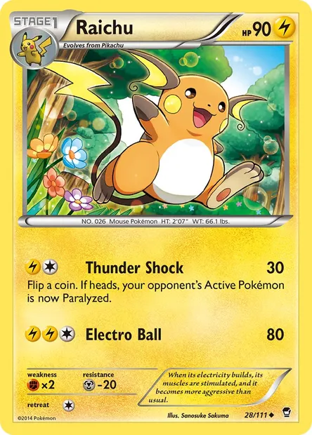 Raichu, Pokémon card FFI 28 — Furious Fists set