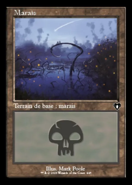 Swamp, carte Magic CMM 445 — extension Commander Masters