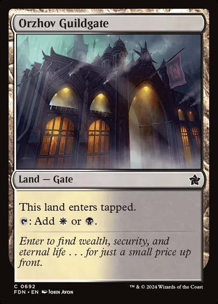 Orzhov Guildgate, Magic card FDN 692 — Foundations set