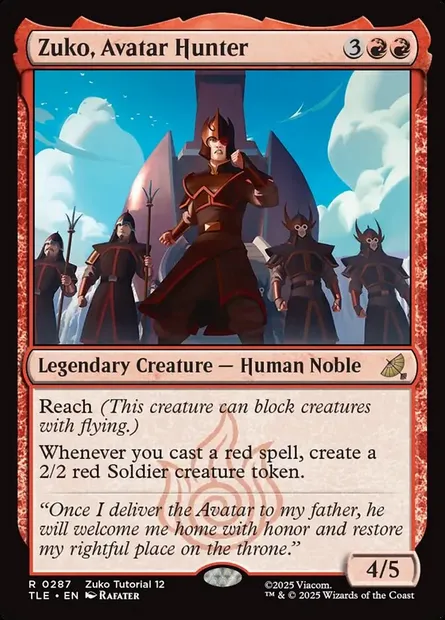 Zuko, Avatar Hunter, Magic card TLE 287 — Avatar: The Last Airbender Eternal set