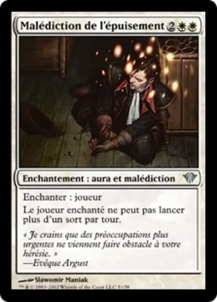 Malédiction de l'épuisement, carte Magic DKA 5 — extension Obscure Ascension