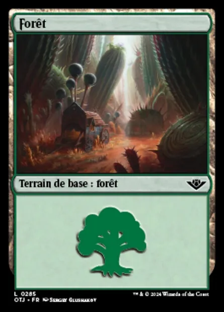 Forêt, carte Magic OTJ 285 — extension Outlaws of Thunder Junction