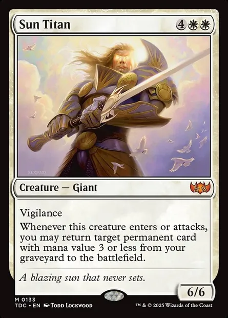 Sun Titan, Magic card TDC 133 — Tarkir: Dragonstorm Commander set