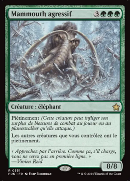 Mammouth agressif, carte Magic FDN 551 — extension Foundations