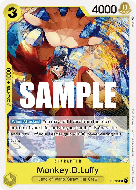 Monkey D. Luffy, carte One Piece P-036 — extension Carte promo