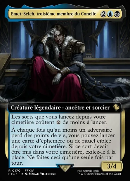 Emet-Selch, troisième membre du Concile, carte Magic FIC 170 — extension Final Fantasy Commander