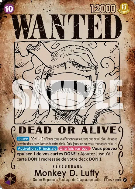 Monkey D. Luffy, carte One Piece OP05-119 — extension AWAKENING OF THE NEW ERA