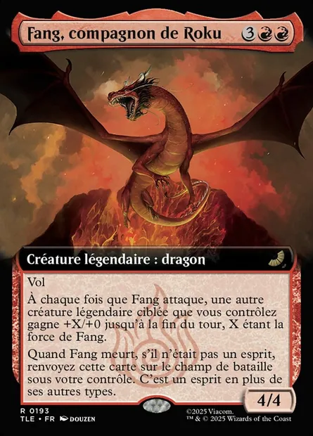 Fang, compagnon de Roku, carte Magic TLE 193 — extension Avatar: The Last Airbender Eternal