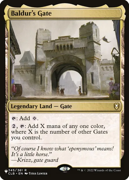 Baldur's Gate, Magic card PLST CLB-345 — The List set