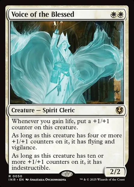 Voix des bénis, carte Magic INR 50 — extension Innistrad Remastered