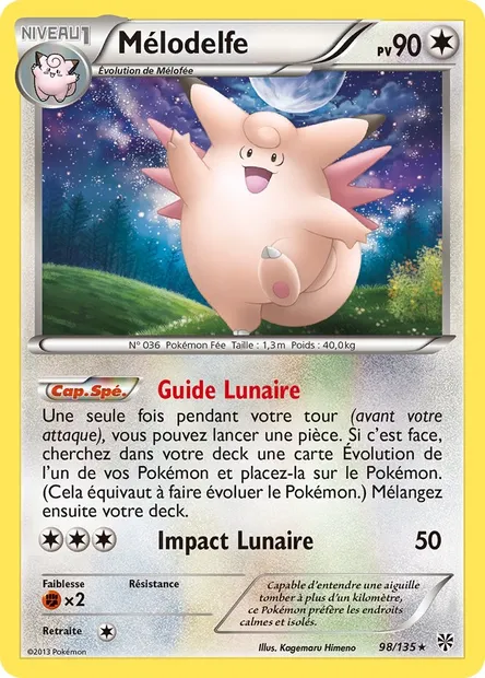 Mélodelfe, carte Pokémon PLS 98 — extension Tempète Plasma