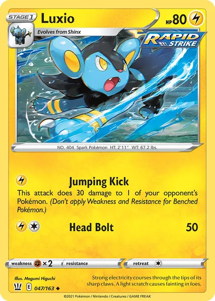 Luxio, Pokémon card BST 47 — Battle Styles set