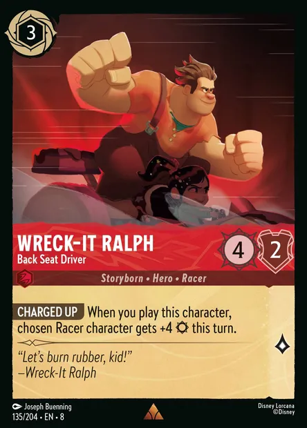 Wreck-It Ralph - Back Seat Driver, Disney Lorcana card CH8-135 — The Reign of Jafar set