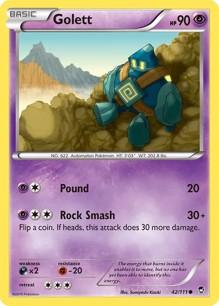 Golett, Pokémon card FFI 42 — Furious Fists set