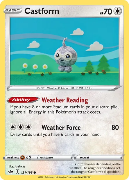 Castform, Pokémon card CRE 121 — Chilling Reign set
