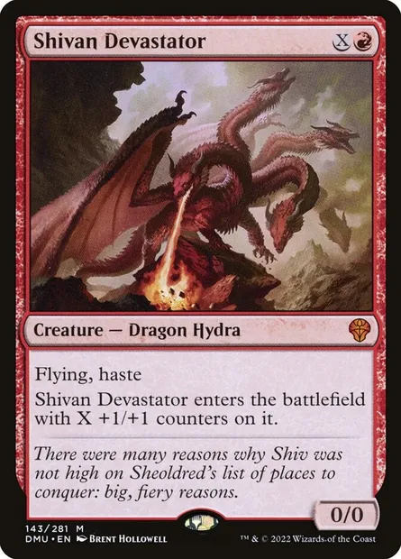 Shivan Devastator, Magic card DMU 143 — Dominaria United set