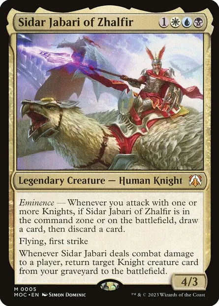 Sidar Jabari of Zhalfir, Magic card MOC 5 — March of the Machine Commander set