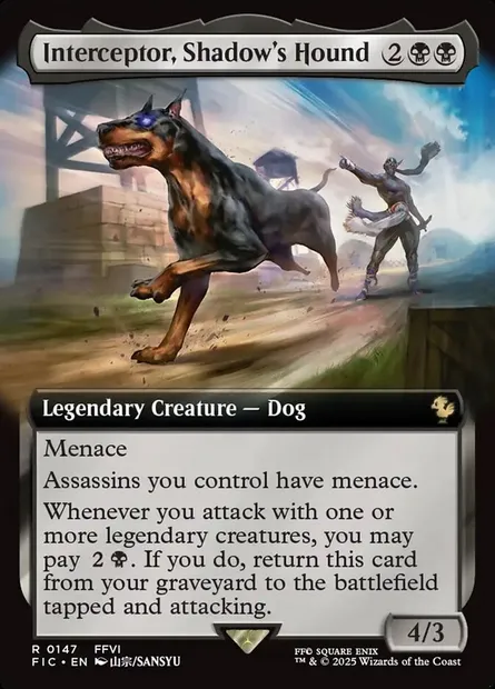 Interceptor, Shadow's Hound, Magic card FIC 147 — Final Fantasy Commander set