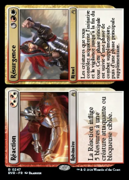 Réaction // Résurgence // Réaction // Résurgence, carte Magic RVR 247 — extension Ravnica Remastered