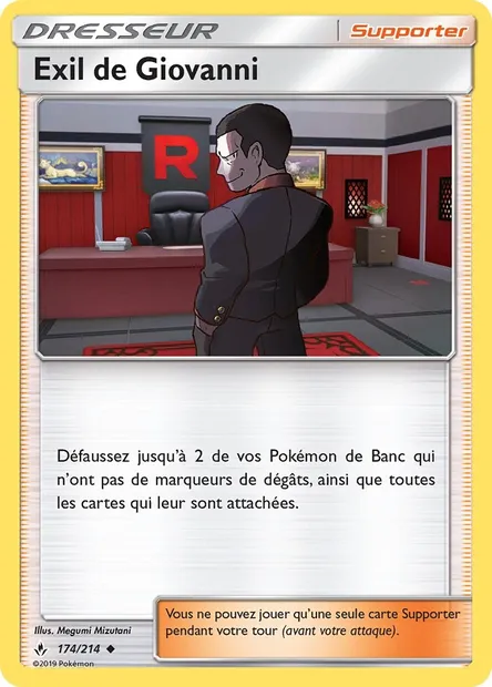 Exil de Giovanni, carte Pokémon UNB 174 — extension Alliance Infaillible