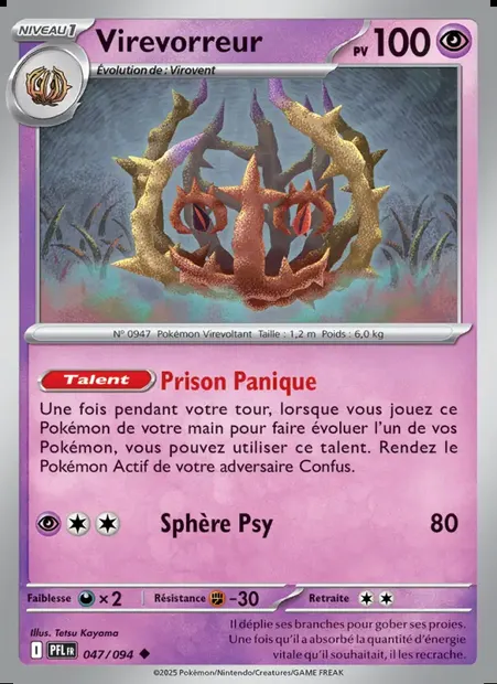 Virevorreur, carte Pokémon PFL 047 — extension Flammes Fantasmagoriques